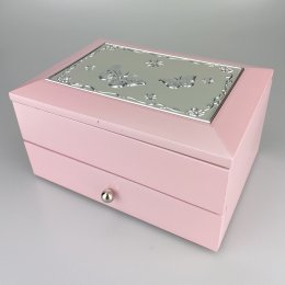 2:a sort Smyckeskrin rosa trä med låda
