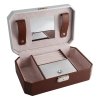 Smyckeskrin sammet/skinnim m kristaller 26X17XH9,5cm
