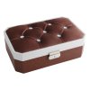 Smyckeskrin sammet/skinnim m kristaller 26X17XH9,5cm