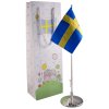 Dopflaggstång med gravyrfält och svensk flagga H 42 cm