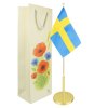 Flaggstång mässingpläterad med slät fot och flagga H40cm