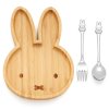 Miffy Bambutallrik med kniv och gaffel rostfritt stål.