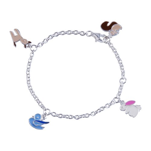 Berlockarmband Skogens vänner 15,5cm äkta silver