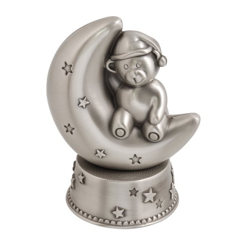 Sparbössa Nalle/måne speldosa tennfinish H16cm