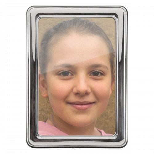 Fotoram slät kant 1,6cm foto 18X24 träbaksida putsfri äkta silver
