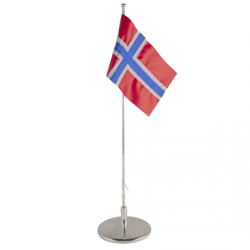 Flaggstång ns m norsk flagga H42cm putsfri