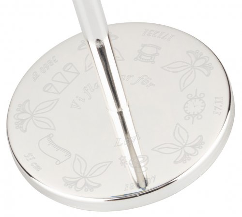 Flaggstång nysilver med dopdekor 40 cm