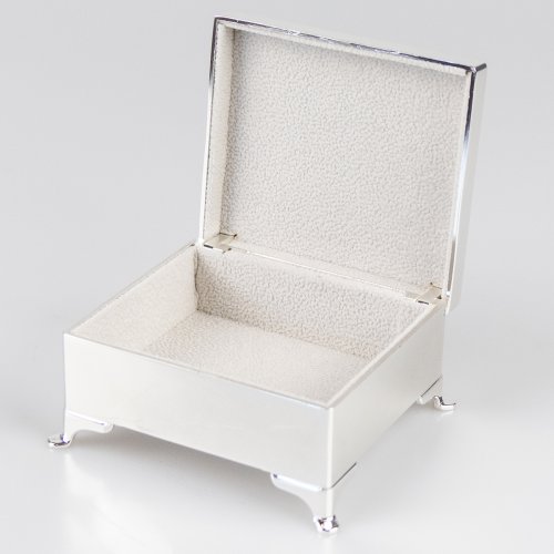 Smyckeskrin m tassar nysilverpläterat 