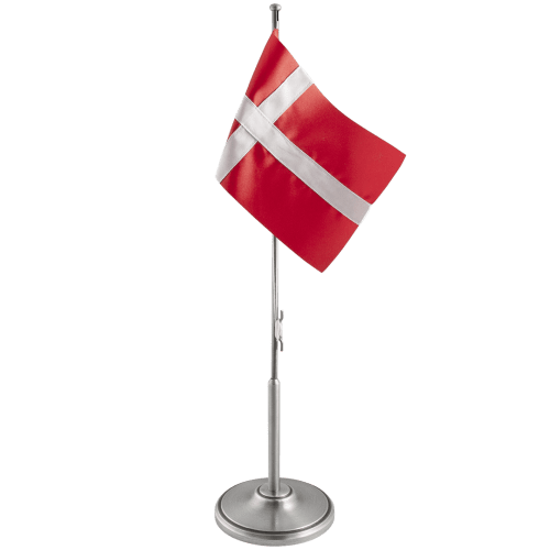 Flaggstång tenn med dansk flagga H42cm