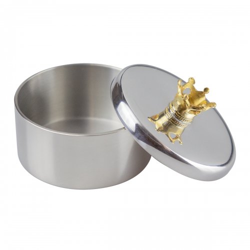 Tand & Hårlocksdosa i polerad tenn. Obs 2:a sort.