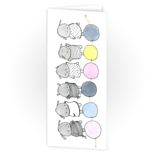 Kort Hilda & Hugo Tore 55x125mm 12st design Lena Lindahl