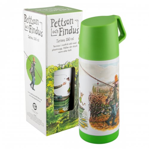 Termos Pettson & Findus h 20cm 350ml med dekor av Sven Nordqvist