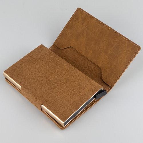 DUS Wallet Vegan Pop-up brun magnetlås