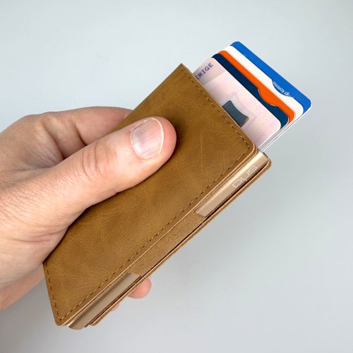 DUS Wallet Vegan Pop-up brun magnetlås
