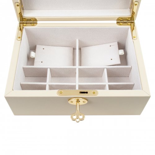 Smyckeskrin STORiES beige PU 24x15x9,8cm