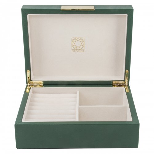 2:a Sortering. Smyckeskrin STORiES grön PU 20,5x15,5x8,0cm